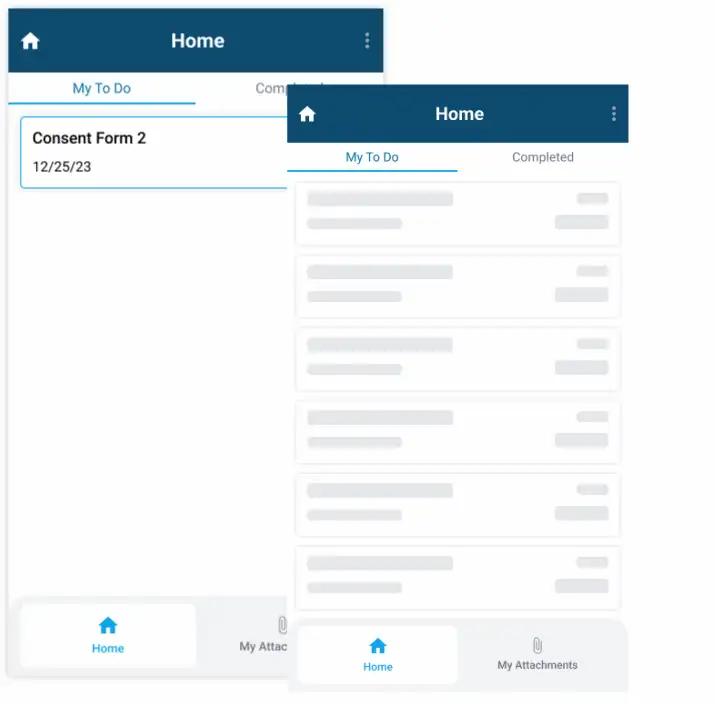 A pending consent form on the patient&rsquo;s phone, a signature drawn by hand, then the confirmation that they are all set